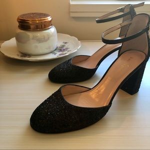 Kate Spade Black Glitter Heels